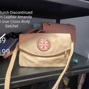 Tory Burch Beige Leather Crossbody Bag